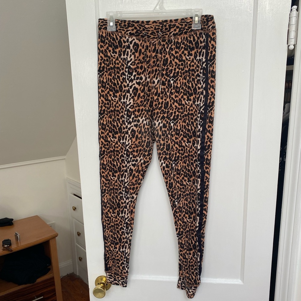 Topshop slim fit leopard stretch joggers